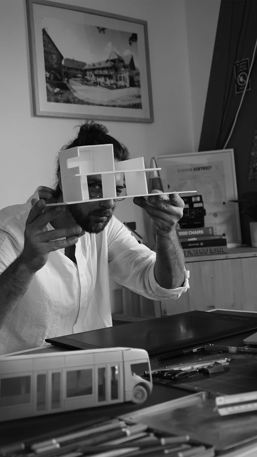 Portrait noir et blanc de Valentin Funfrock